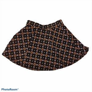 LA Hearts Black Circle Skirt Small Flowers Sz M